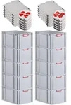 SparSet 10x Eurobox NextGen Color mit Auflagedeckel und Schiebeschnappverschl&uuml;sse 