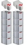 SparSet 10x Eurobox NextGen Color mit Auflagedeckel und Schiebeschnappverschl&uuml;sse 