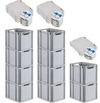 SuperSparSet 10x Eurobox NextGen Grip mit Scharnierdeckel und blauen