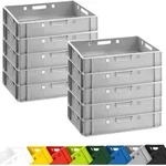 BURI 10 St&uuml;ck Fleischkiste E1 Lagerkiste 60x40x12,5 cm Metzgerkiste Eurobox aus