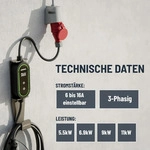 ABSINA Ladekabel CEE 16A auf Typ 2 mit einstellbarer Ladeleistung - Mobile Wallbox