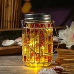 LED Solar Glas - Einmachglas mit Mosaiksteinchen - mit Henkel - H: 13,5cm -
