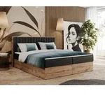 Boxspringbett, Zwei Bettk&auml;sten, Komplett-Set mit Matratze und Topper - Albero-4 -