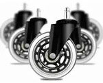 addhome 5er Set B&uuml;rostuhlrollen 11x22mm Leise Hartbodenrollen 73mm &Oslash; & 35mm -