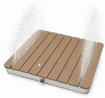 Mobile Gartendusche mit rechteckiger WPC-Plattform - f&uuml;r Garten & Camping -...