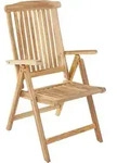 Hochlehner Aruba, Teak-Holz, Klappstuhl 5-Fach verstellbar, Massivholz -