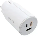 InLine USB PD Netzteil, GaN Ladeger&auml;t, 3-Port, Dual USB-C + USB-A, 65W, wei&szlig;,
