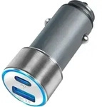 Logilink USB Kfz Ladeadapter 2Port 1xUSB-C PD,1xUSB-A QC,36W - Grau