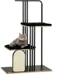 PawHut Kratzbaum 128 cm Katzenbaum mit Kissen Kletterbaum mit Kratzbrett, Stahl -