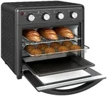 HOMCOM Minibackofen mit Umluft 30L Mini Ofen mit Backblech Grillrost Kr&uuml;melblech -