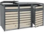 XL 3er/6er-M&uuml;lltonnenverkleidung HWC-J81, M&uuml;lltonnenbox, Metall 95kg anthrazit