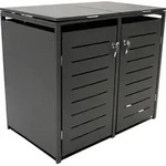 DEGAMO M&uuml;lltonnenbox klein 2er K&Ouml;LN 115x62x102cm f&uuml;r Tonnen 120 Liter, grau...