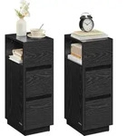 VASAGLE Nachttisch 2er Set, schmal, Beistelltisch mit 2 Schubladen, offenes Fach -