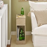 SoBuy 2er Set Nachttisch schmal Nachtschrank Beistelltisch mit Schublade und...