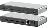 Alogic 14-in-1 USB-C PD DV4 Quad Display Docking Station Space Gr - Grau