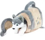 Kuscheltier Hund Husky in H&uuml;tte 15 cm