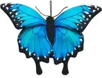 Kuscheltier Schmetterling blau/schwarz 26 cm Pl&uuml;schtier