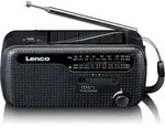 Lenco MCR-113BK - Tragbares Notfall Kurbelradio mit Aufziehfunktion, Taschenlampe und