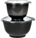 Rosti R&uuml;hrsch&uuml;ssel Set 2tlg. mit Deckel "Margrethe" New schwarz (carbon black)