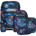 Beckmann Schulranzenset Classic 22 - 6-tlg. Set Ninja Elements - Schwarz/Blau/Rot