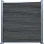 TeJe WAREN WPC Steckzaun-Set Charcoal ca. 175 x 180 cm 12 Zaunlamellen - Schwarz