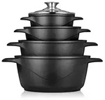 Briebe MGK-12 Kochtopf Set Induktions 8-Teilig Aluminiumguss 4 Kocht&ouml;pfen 4