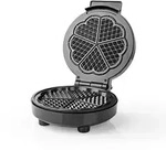 Nedis KAWP100BK, 1 Waffel(n), Kreis, Schwarz, Silber, 19 cm, Aluminium, Kunststoff,