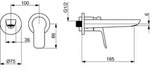 Hansa EHM FM-Set f. WT-Batt. HANSABASIC 5560 Ausld. 185 mm chrom