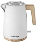 Concept elektrischer Wasserkocher, 2200W, 1,7l, wei&szlig;, RK3315 - Wei&szlig;/Braun