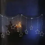 LED Lichtervorhang STERNE - 156 warmwei&szlig;e LED - 120x60cm - Timer - 8 Funkionen...