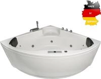 Basera CLASSIC Indoor Eck-Whirlpool Badewanne Futuna 140 x 140 cm mit 21