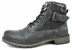 Mustang Herren Stiefelette Schn&uuml;rboot warm Schnalle Glencheck Muster 4157-605,