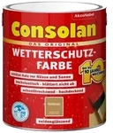 Consolan Wetterschutzfarbe, Deckender Holzschutz f&uuml;r Au&szlig;en, Rehbraun, 2,5 l -...