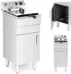 Freistehende elektrische Fritteuse mit Schrank 400 V 5000 W 13 l - Silber