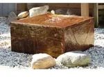 Brunnenquader 60/60/30 cm Roststahl Cortenstahl Gartenbrunnen Quader W&uuml;rfel ohne