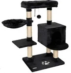 lionto Kratzbaum 93 cm mit H&ouml;hle, Liegemulde, Spielball & Sisalst&auml;mmen, kompakter