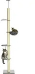 PawHut Kratzbaum, Katzenbaum Deckenhoch, Katzenkratzbaum, H&ouml;henverstellbar -