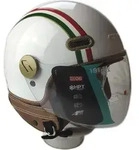 CGM Motorradhelm Motorradbekleidung 191I PIX IT Gr&uuml;n Wei&szlig; Rot offen Gesicht