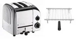 Dualit Toaster Paket 1, 2er Toaster mit Br&ouml;tchenaufsatz poliertes Metall