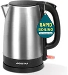 Aigostar 30LYF/300104LYF Schnurloser Wasserkocher, Edelstahlgeh&auml;use, 1,7 l