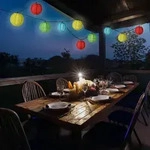 LED Solar Lichterkette LAMPIONS - 10 warmwei&szlig;e LED - L: 4,5m - 8 Funktionen -