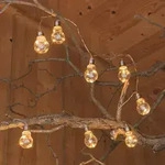 LED Solar Lichterkette mit 10 transparenten Gl&uuml;hbirnen - L: 4,5m - Lichtsensor...