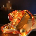 LED Seidenband Lichterkette - Geschenkband - Schneeflockenmotiv - 30 LED - L:...