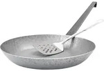 GR&Auml;WE Eisen-Bratpfanne mit Hakenstiel, 32 cm hoch, mit Riffelung