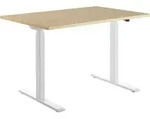 Topstar Sitz-/Steh-Schreibtisch, (B)1.200 mm, wei&szlig; elektr. h&ouml;henverstellbar Ahorn -