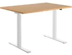 Topstar Sitz-/Steh-Schreibtisch, (B)1.200 mm, wei&szlig; elektr. h&ouml;henverstellbar Buche -