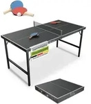 Juskys Mini Tischtennisplatte Flexi mit Zubeh&ouml;r - klappbar - Zuhause & unterwegs -