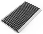 Fu&szlig;matte au&szlig;en alu mit B&uuml;rsten grau, Schmutzfangmatte 50 x 80 cm, Fu&szlig;matte
