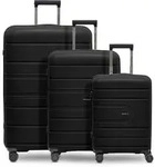 Redolz Essentials 11 3-SET 4 Rollen Kofferset 3-teilig - Schwarz
