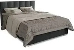 Juskys Boxspringbett Seattle 180x200 cm- hoher Komfort, weicher Malmo-Stoff,